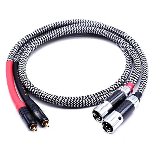 Moonsaudio Moonsaudio Balanced Audiophile Audio 2RCA Male to Dual XLR Male Connections Cables, HiFi Interconnect Cable for Home Theater, HDTV, Amplifiers,Hi-Fi System(2M/6.6FT, RCA to XLR Male)