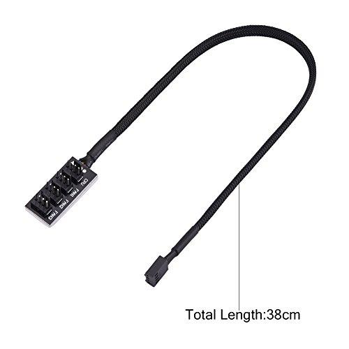 CUYT Fan Connector, 4-Pin Splitter Cable, for CPU Fan Modular Power Supply for Case Fan