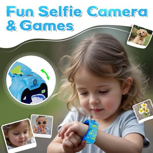 Contixo Contixo Kids Smart Watch-HD Touch Screen Educational Smartwatch with Camera, Video & Audio Recording, MP3 Music Player for Kids 3-12 Year Old Boys and Girls Children-Blue