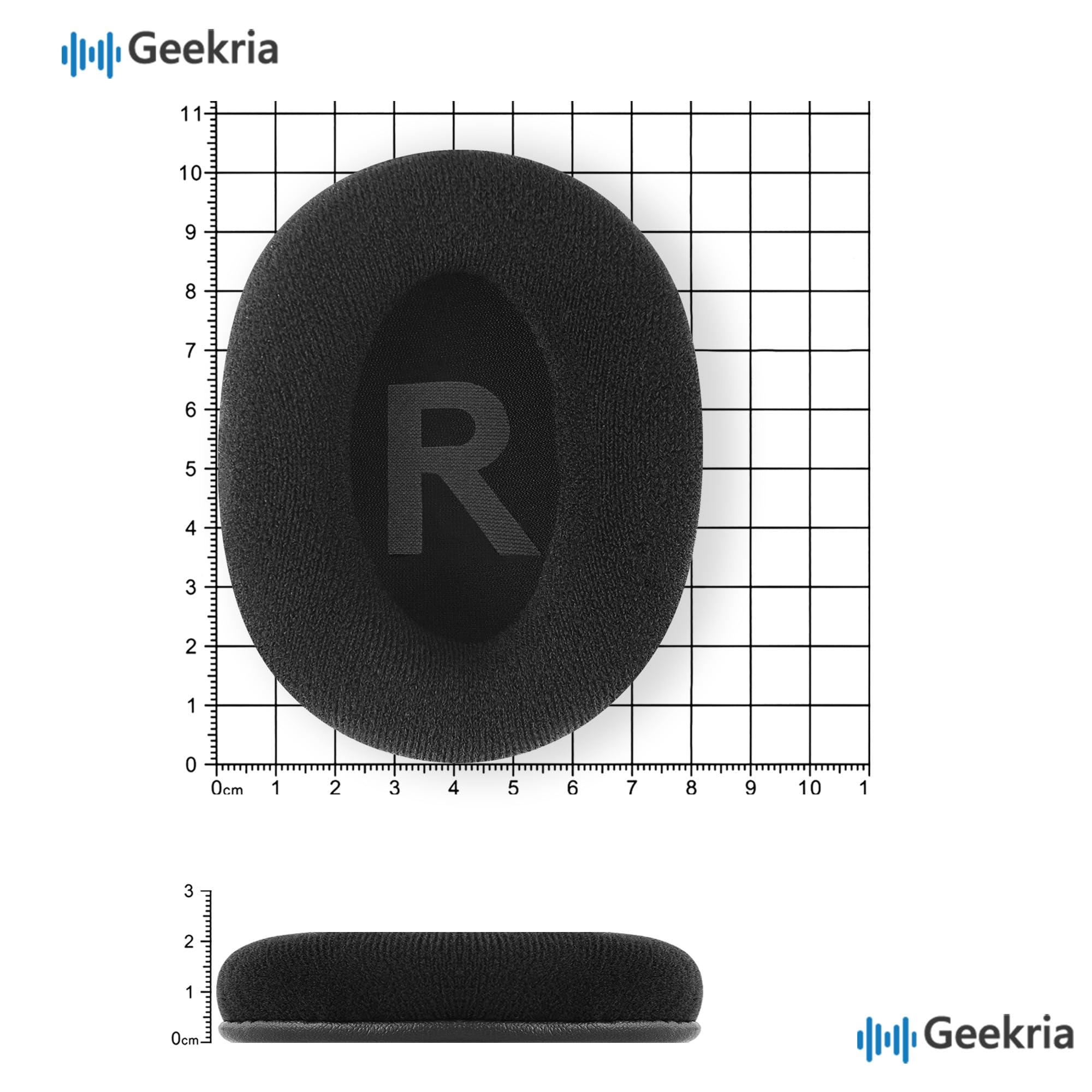GEEKRIA Geekria Comfort Velour Replacement Ear Pads for Logitech G Pro, G Pro X, G433, G233, G Pro X 2 Headphones Ear Cushions, Headset Earpads, Ear Cups Cover Repair Parts (Black)