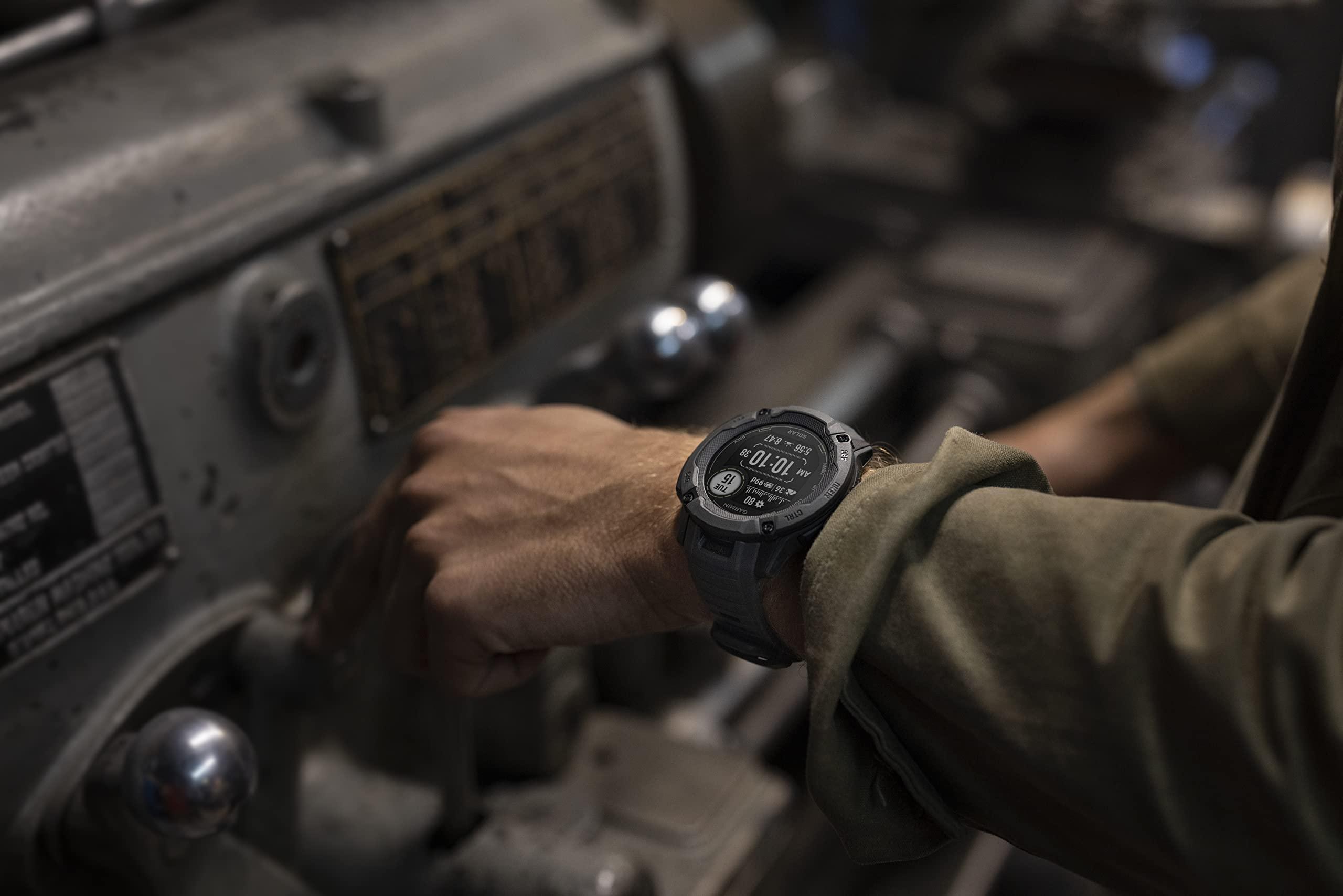 Garmin Garmin Instinct 2X Solar, Rugged GPS Smartwatch, Built-in Flashlight, Solar Charging Capability, Multi-Band GNSS, Whitestone