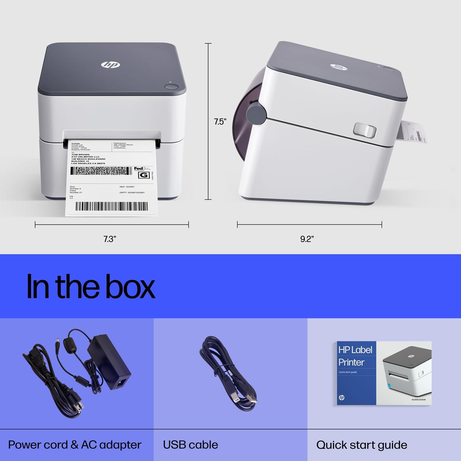 HP HP Direct Thermal Label Printer with Ethernet Connection Industrial-Grade, Easy-to-Use, & High-Speed Shipping Label Printer (300 DPI)