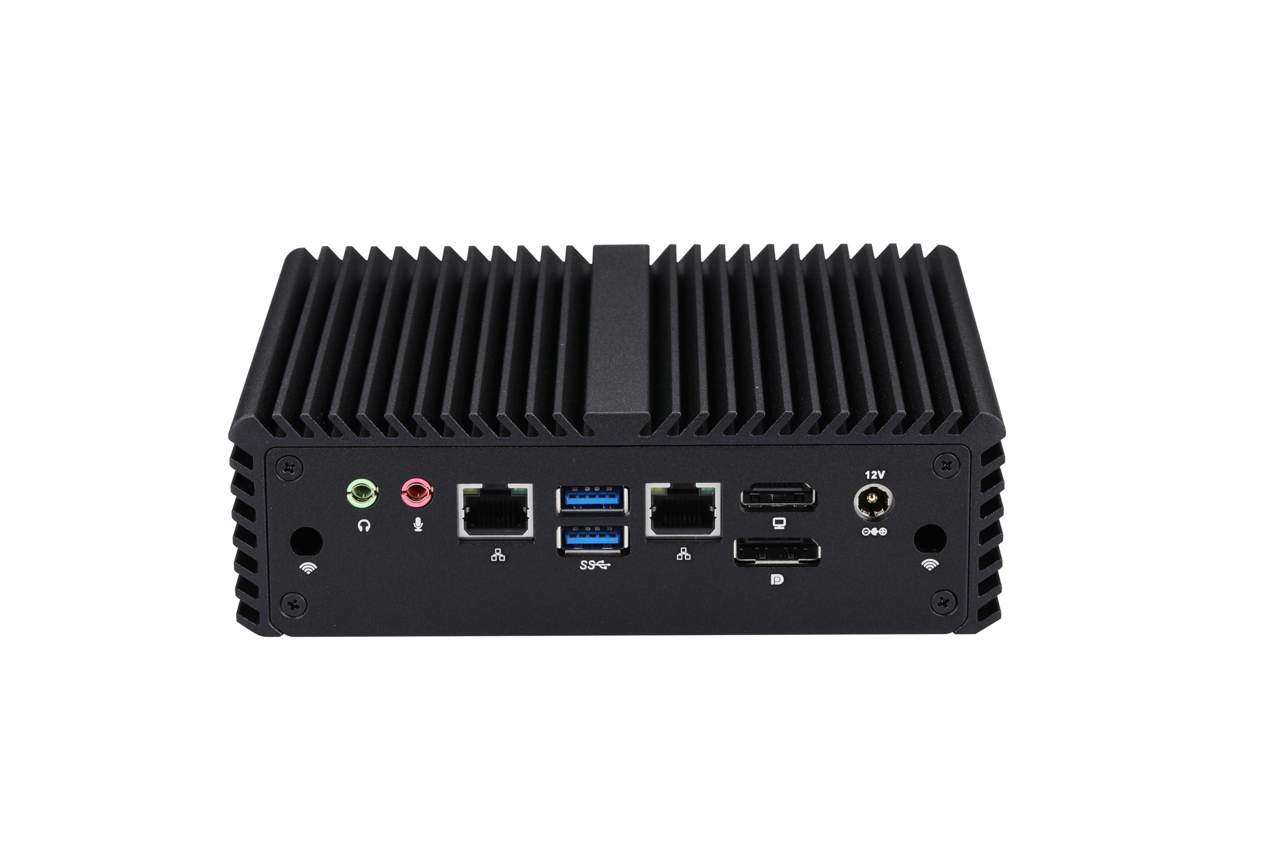 Qotom Qotom Industrial PC Q30921P 5405U Whiskey Lake, 2.3GHz AES-NI (4GB RAM 128GB M.2 SSD WiFi) RS232,Dual LAN,DP+HD,Auto Power On, Industrial Mini PC