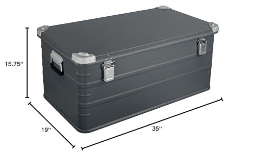 Eylar Eylar Crossover Aluminum Overland Storage, Trunk, Metal Cargo Case, Storage Box (147L X-Large, Gray)