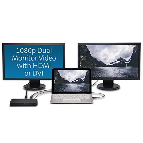 Kensington Kensington Universal USB3.0 Mountable Dual Display Docking Station for Windows, Mac, and Surface (Dual Video HDMI & DVI / VGA, 6 USB Ports, Gigabit Ethernet, Audio)