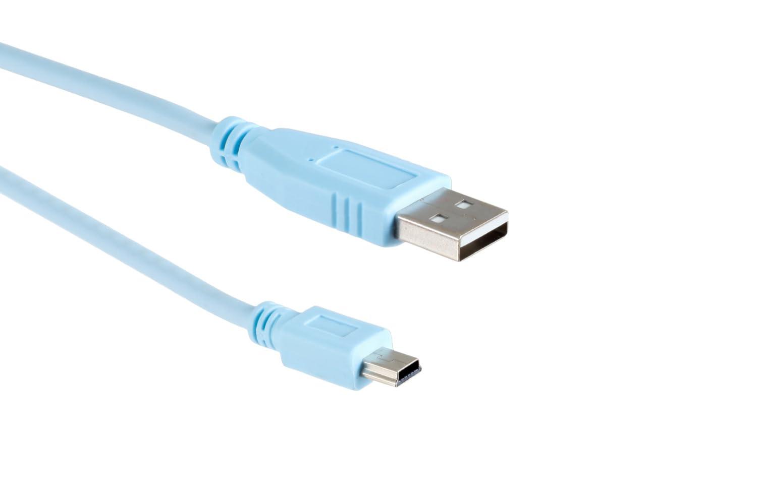 CablesAndKits CablesAndKits USB Console Cable (Compatible with Cisco rollover console cable CAB-CONSOLE-USB), 6ft, USB 2.0 type A to type mini B, Connect to Routers, Switches, and Firewalls