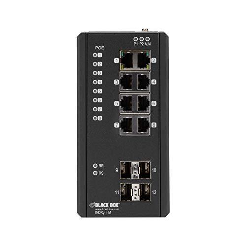 Black Box Black Box EXTR MGD PoE+ Switch - (8) 10/100/1000Mb RJ45, (4) 100/1000Mb SFP