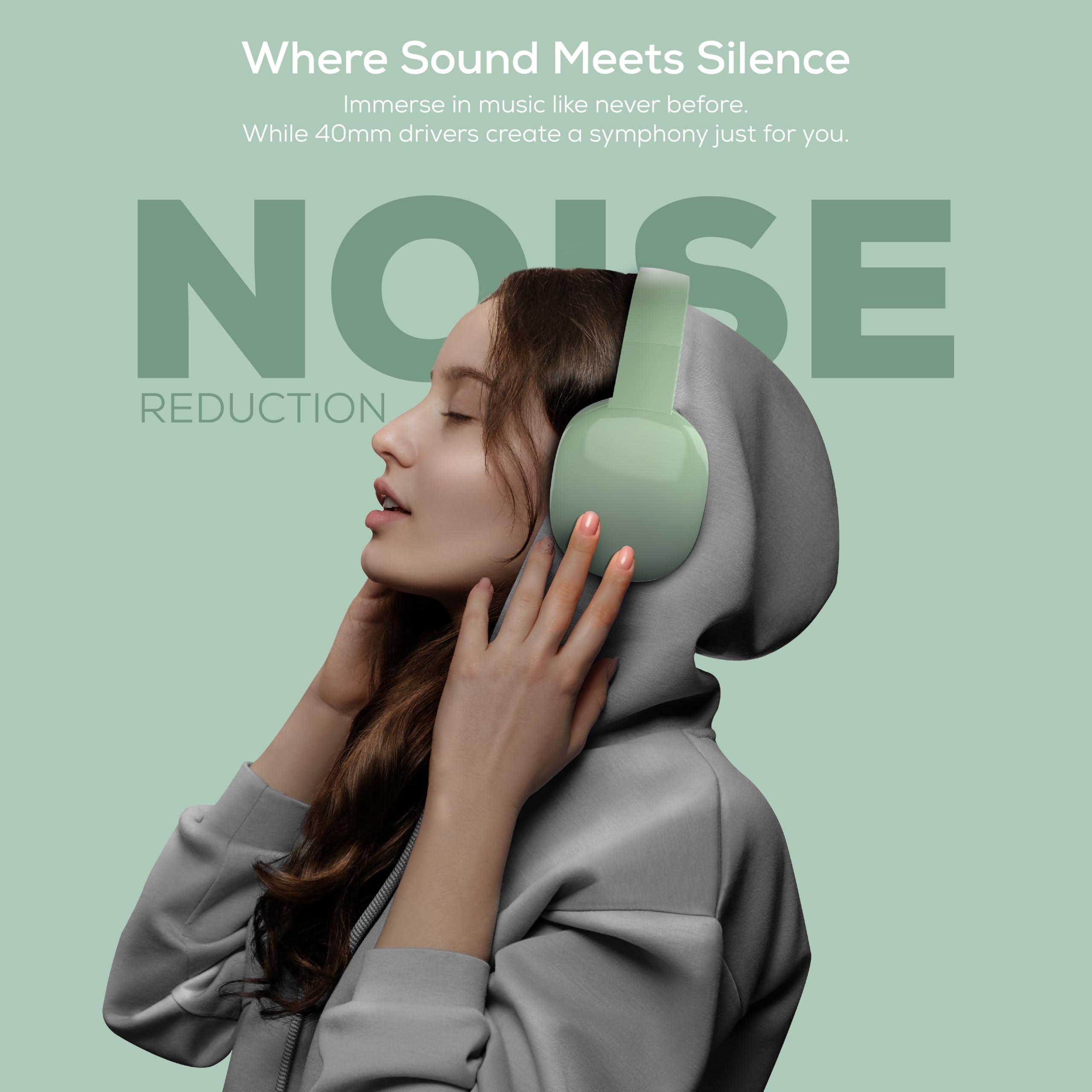 Gabba Goods Gabba Goods Wireless Over Ear Bluetooth Headphones with Microphone - Wireless Headset -Noise Reduction - Bluetooth, Wired,Built in Micro SD for Travel, Home, Work TV,PC,Gaming,Cellphone (Mint)