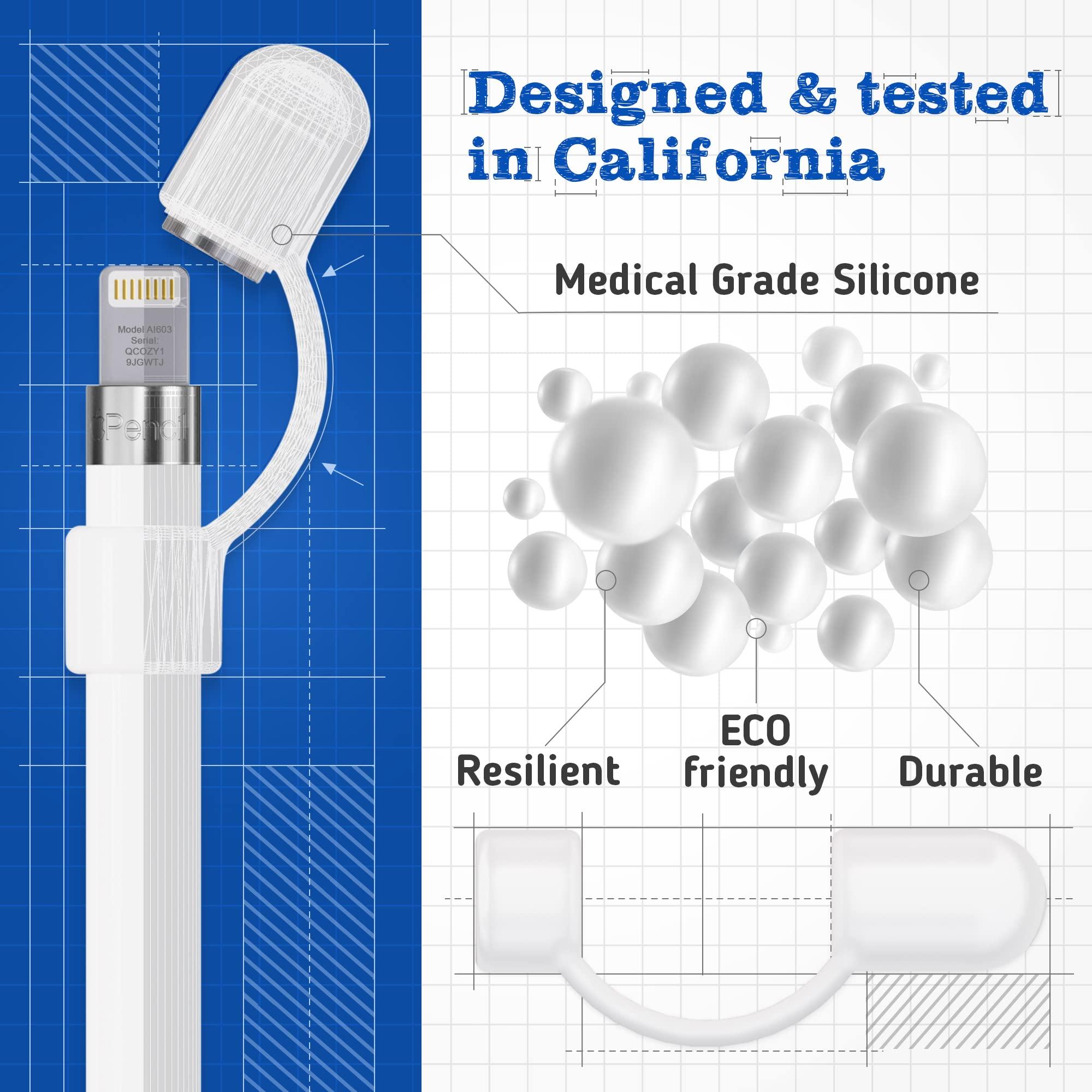 Cozy PencilCozy Apple Pencil Cap Replacement and Holder with Cap, Protective Cover & Tether Prevents Damage, Apple Pen Cap Works with Apple iPad Pro, Apple Pencil 1st Generation Cap, Apple Accessories