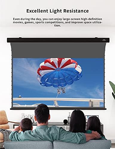 VIVID STORM SINCE 2004 VIVIDSTORM-Pull Down Screens,Sound Transparent Obsidian Long Focus ALR Screen,Ceiling and Wall,Tab-tensioned Screen,Compatible with Lumen up to 2500ANSI Short Throw Projector,VBMSLPALR92H
