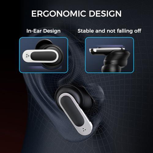 Alpha Digital Alpha Digital Wireless Earbuds with LCD Touch Screen, Bluetooth 5.3, Noise Cancelling, 1.47" Screen, 32H Playback, IP4 Waterproof, Lightweight, ANC & Transparency Mode, 450mAh Wireless Charging Case