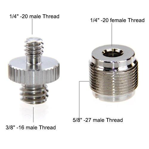CAMVATE CAMVATE 1/4"-20 Thread Screw Connector + 1/4"-20 Male Thread Screw + 1/4"-20 & 3/8"-16 and 5/8-27