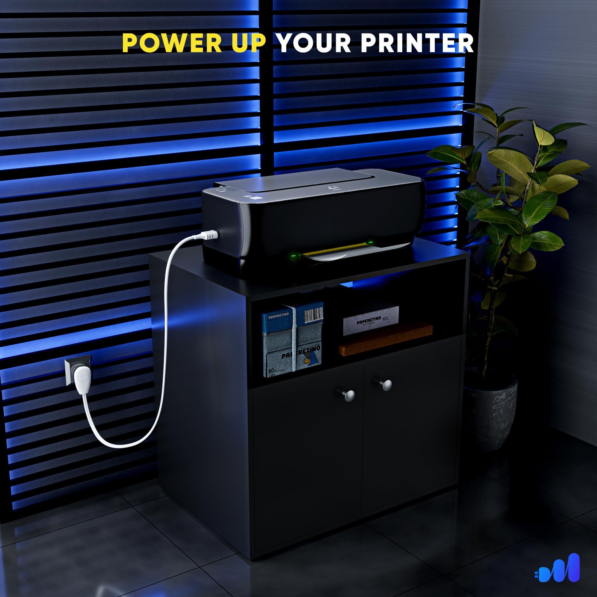 Maximm Maximm 2-Prong TV Power Cord 10ft, 360 Rotating Flat Plug, UL Listed, Non-Polarized, Compatible with Samsung, LG, Sony, TCL, Hisense, and More LED LCD Smart TVs, White