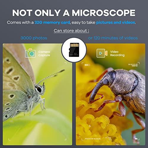 Andonstar Andonstar AD203 Handheld Digital Microscope, Portable Pocket Microscope with 4 inch Screen for Kids and Adults, Black, Electronic FHD Video Microscope, Supports Windows Mac PC, USB Coin Microscope