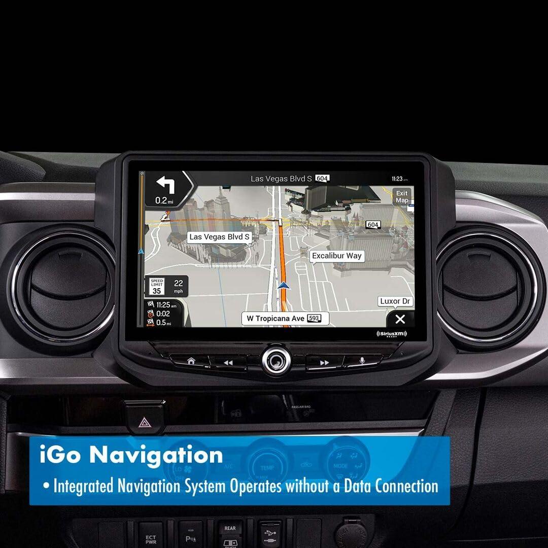 STINGER Tacoma (2016-2021) HEIGH10 10\" Radio Kit, Plug-and-Play Installation, Apple CarPlay, Android Auto, GPS Navigation, Bluetooth, SiriusXM Ready, 4 Camera Inputs (RB10TAC16B)