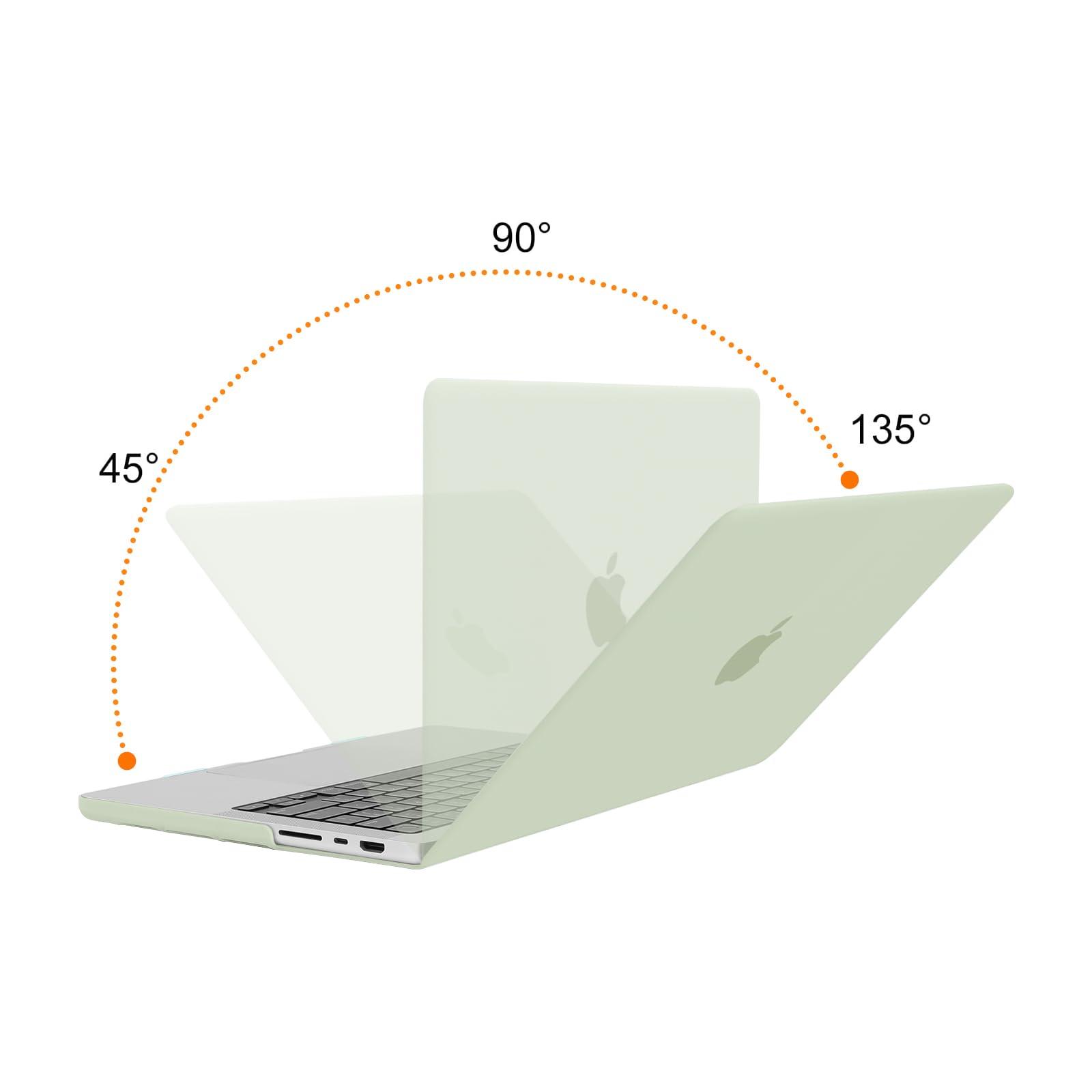 MOSISO MOSISO Compatible with MacBook Pro 14 inch Case 2024-2021 M3 A2918 A2992 M2 A2779 M1 A2442, Plastic Hard Shell&Puffy Horizontal Sleeve Bag with Small Case&Keyboard Cover, Mint Green&Sage Green