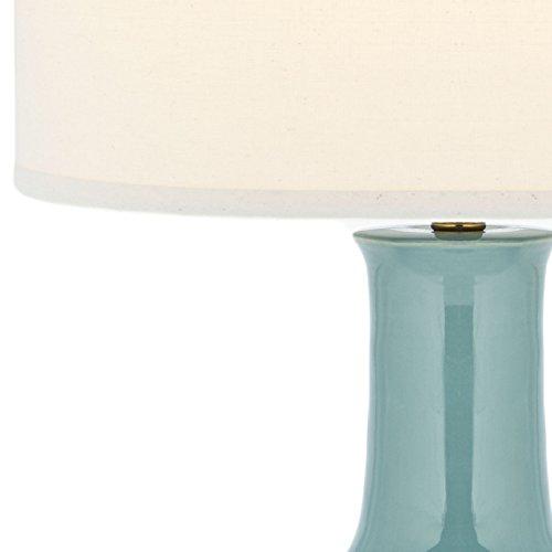 Safavieh SAFAVIEH Lighting Collection Paris Modern Light Blue Ceramic 28-inch Bedroom Living Room Home Office Desk Nightstand Table Lamp (LED Bulb Included)