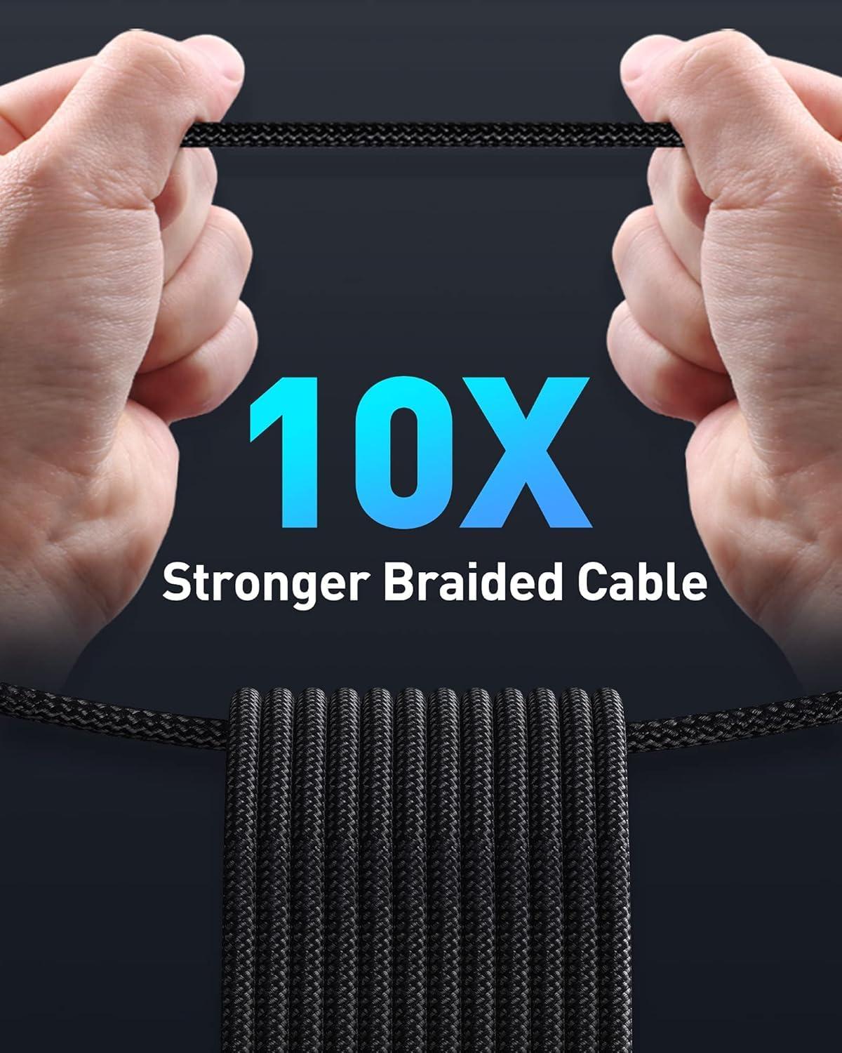 Baseus Baseus USB C Cable, 100W PD 5A QC 4.0 Fast Charging USB C to USB C Cable, Zinc Alloy Nylon Braided Type C Data Cable for Samsung S21 S20+ S10 Note 10 iPad Pro MacBook Pro Google Pixel and More (2M)