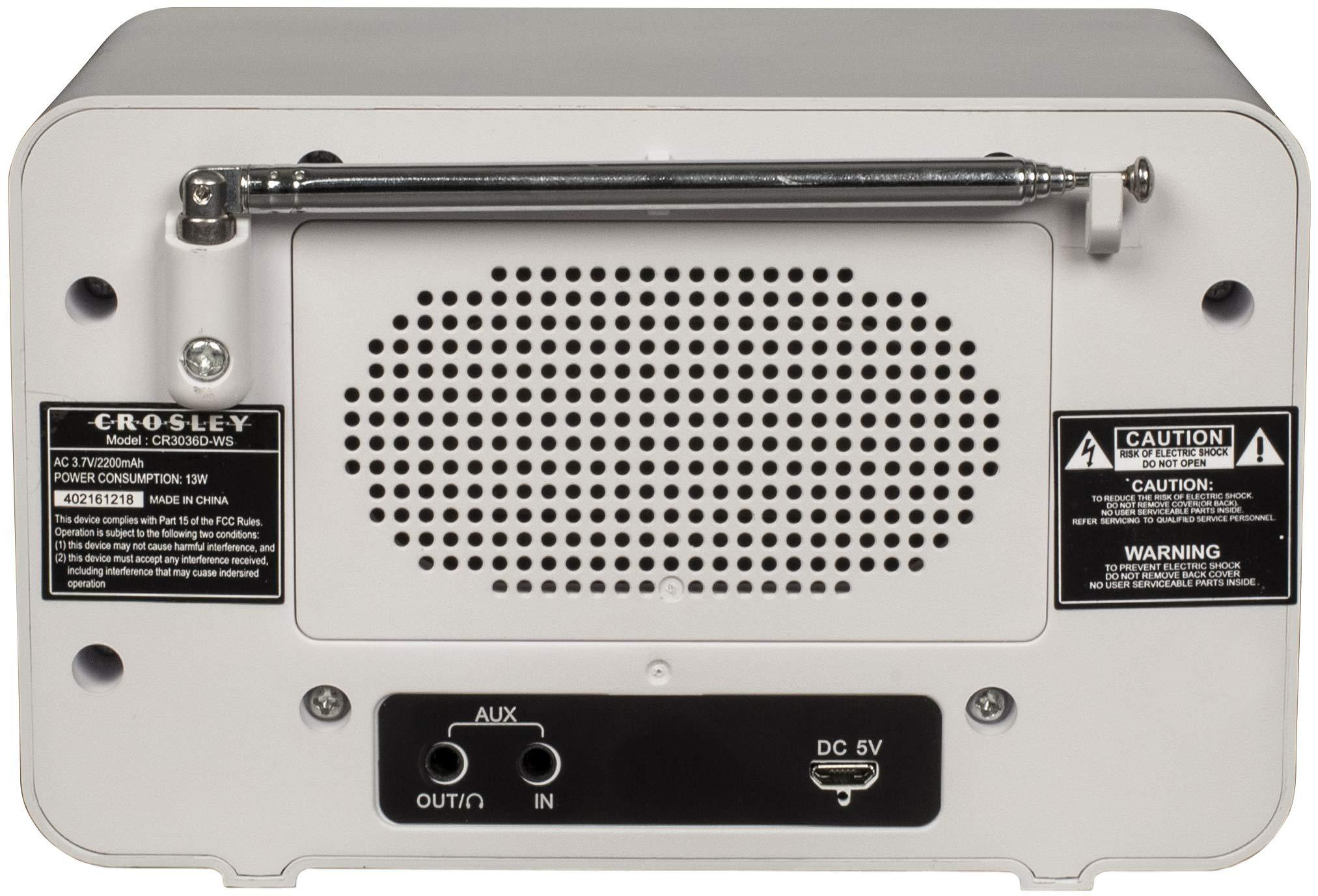 Crosley Crosley CR3036D-WS Tribute Vintage AM/FM Bluetooth Radio, White Sand