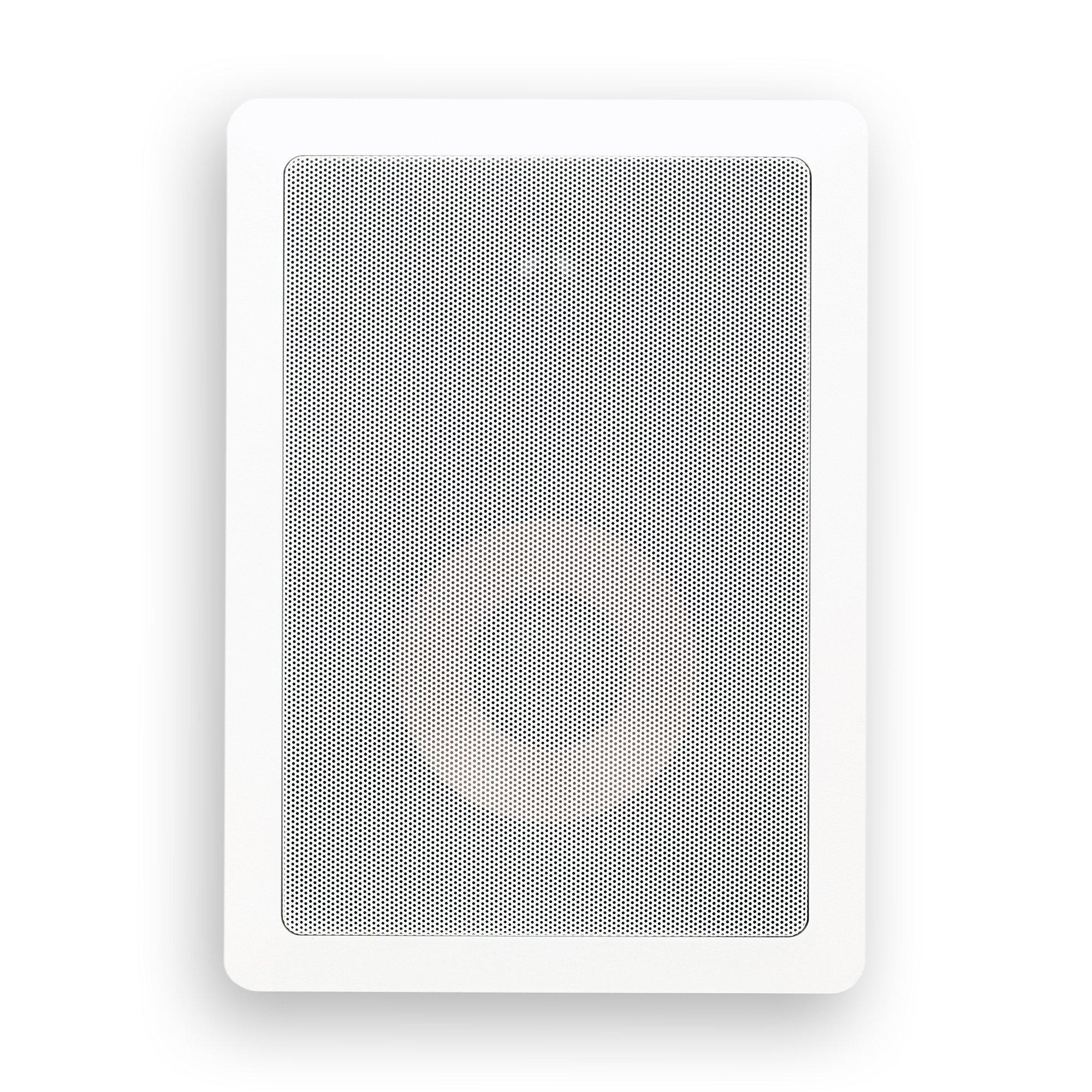 Micca Micca M-6S 2-Way in-Wall Speaker, 7.3\"(W) by 10.7\"(H) Cutout, Home Theater, Whole House Audio, Indoor or Covered Outdoor, 6.5\" Woofer, 1\" Tweeter, White, Paintable, Each