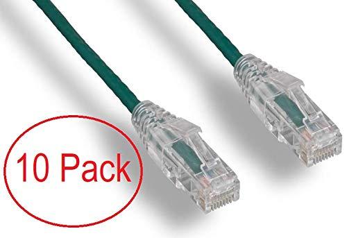 RiteAV RiteAV - Ultra Slim, Fluke Tested Cat 6A High Density Network Ethernet Cable - Green - 0.5ft (10 Pack)