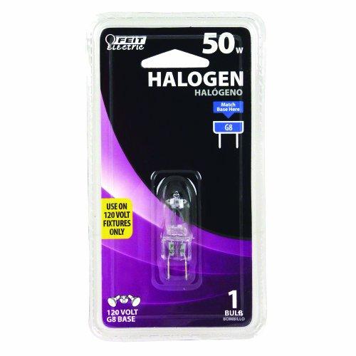 Feit Electric Feit Electric BPQ50/G8/RP 50-Watt T4 JCD Halogen Bulb with Bi-Pin Base, Clear, 3000K Soft White