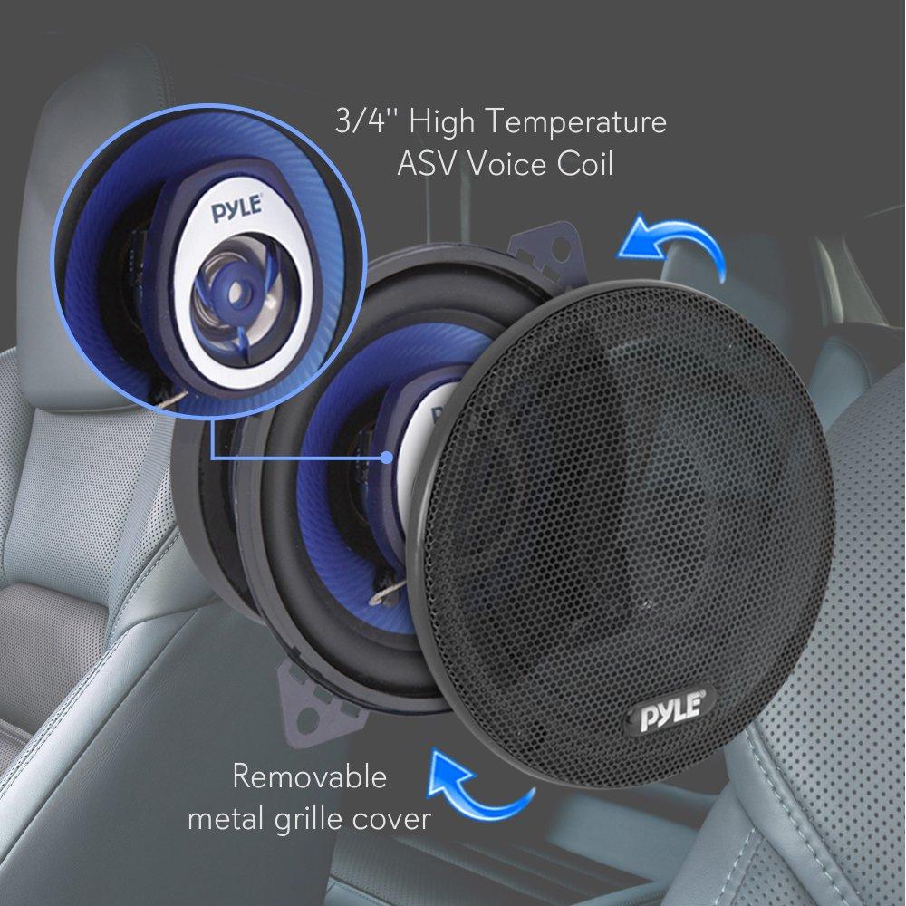 Pyle Pyle PL42BL & PL463BL Blue Label Car Speakers (Pair) - 4" 2-Way & 4" x 6" 3-Way, 240W Max, 4 Ohm, Blue Poly Cone, Butyl Rubber Surround, 110Hz - 20kHz Frequency Response