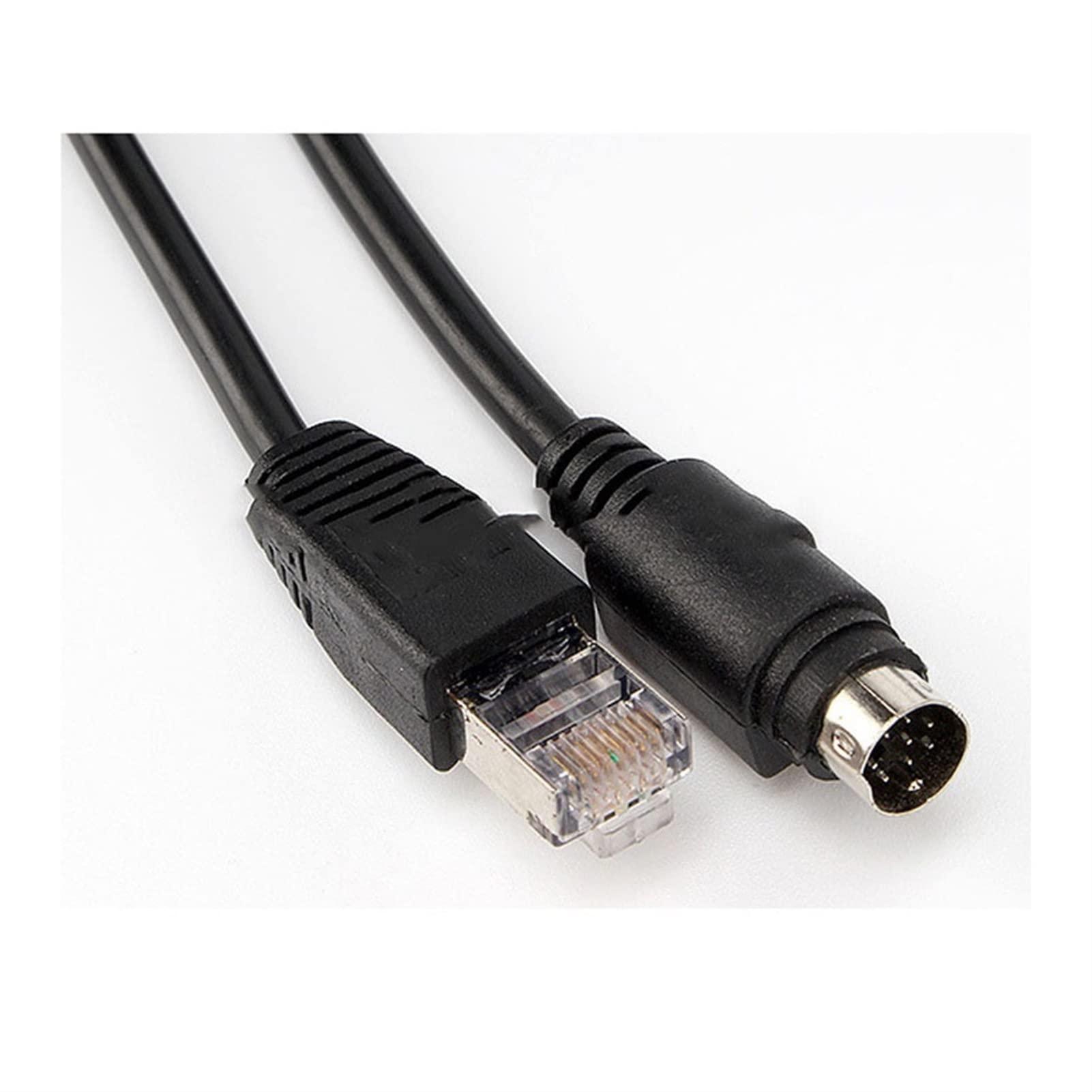 AJOHBM 8Pin Din to RJ45 RS232 Camera Control Cable Compatible with VISCA Daisy Chain P-T-Z EVI/BRC/SRG Series Cameras (Size : 9.87ft)