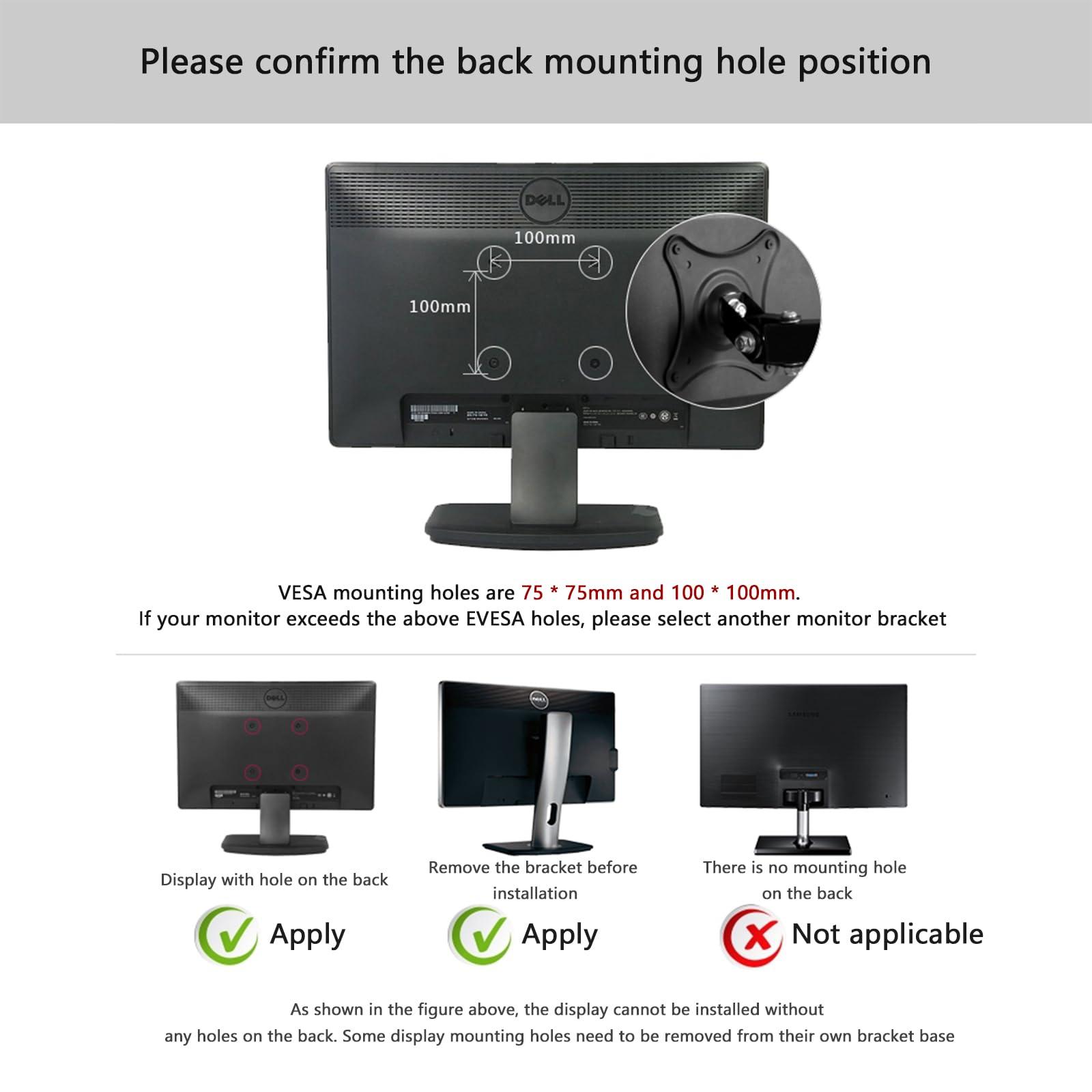 sunter98 Premium Gas Spring Single Monitor Floor Stand - Adjustable Height, Sturdy TV Mount for 13-27 LCD Monitors - Holds up to 10kgs - Perfect PC Stand for Floor or Sofa Side