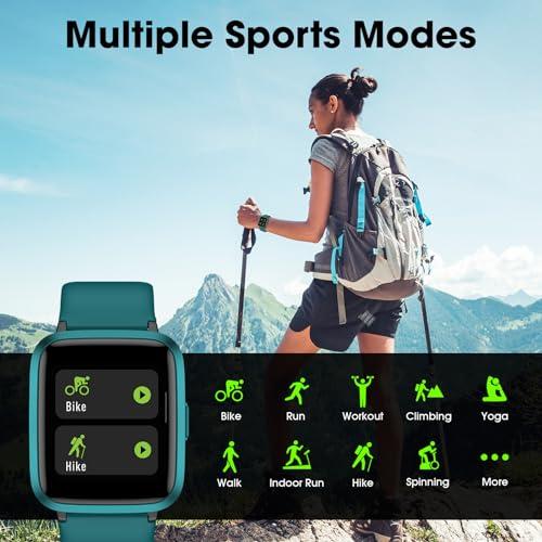 TYKOIT TYKOIT Smart Watch, Fitness Tracker with Touchscreen, Heart Rate Monitor, Blood Oxygen, Sleep Tracking Fitness Watch 5ATM Waterproof Smartwatch for Women Men Pedometer Step Calories for Android iOS