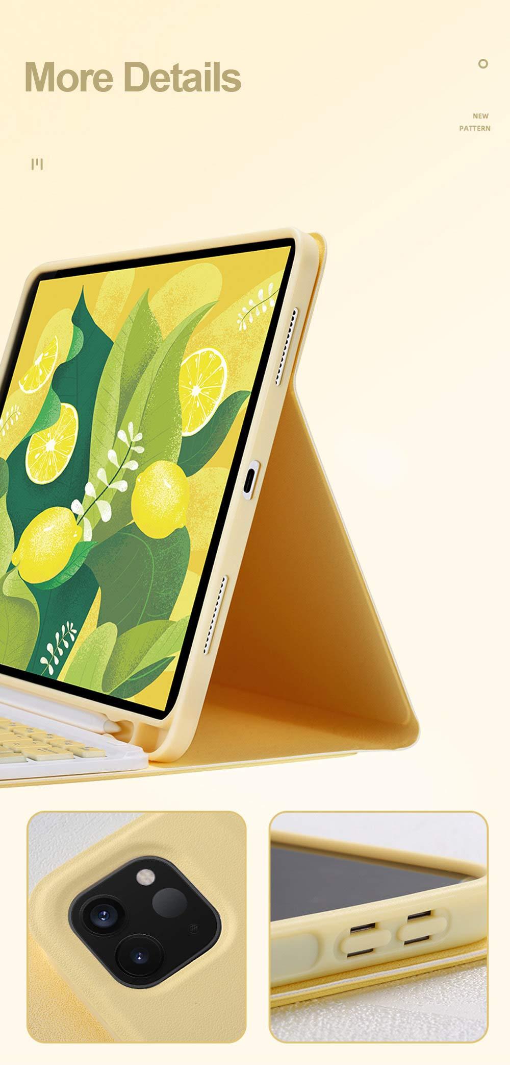 SENLAN for iPad Mini 6th Generation 8.3 '' Keyboard Case with Touchpad/Pencil Holder Detachable Bluetooth Keyboard Color Keys Slim PU Leather case for iPad Mini6 (Mint Green, iPad mini6)