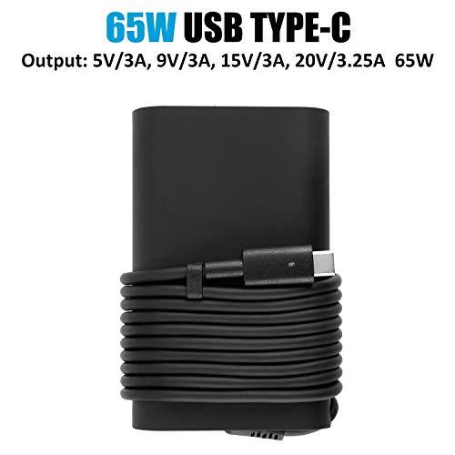 CHLOLMY 65W USB C Type-C AC Charger for Dell LA65NM170, DA30NM150, LA45NM150, 02YKOF, Dell XPS 12 9250, Dell Latitude 11 5175, Latitude 12 7275, Latitude 13 7370, Latitude 14 5480 Power Supply Cord