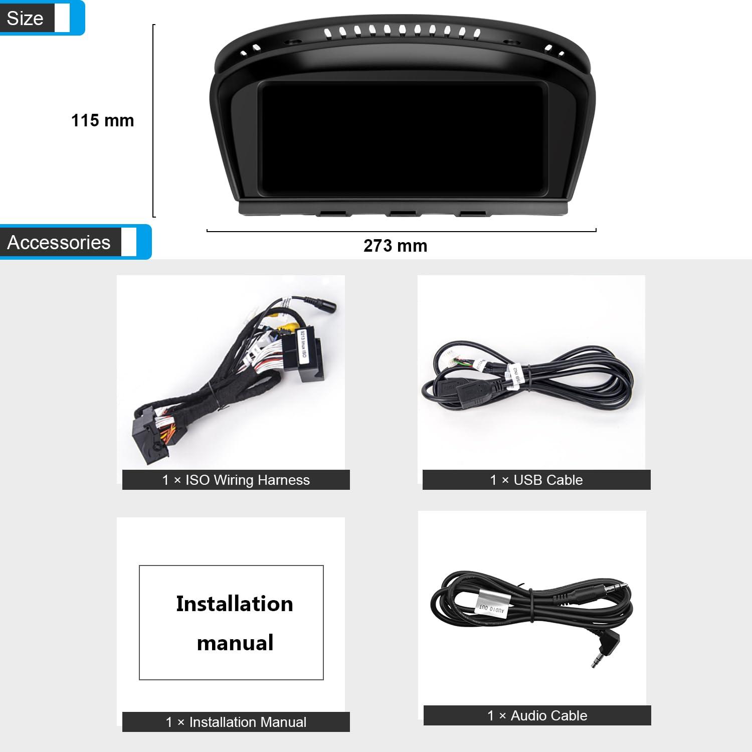 PEMP PEMP 8.8" Linux Screen for BMW E60 E90 CCC Wired and Wireless CarPlay Retrofit Android Auto Display Mirror Link Car Radio Bluetooth Video Player Head Unit (2005-2010)