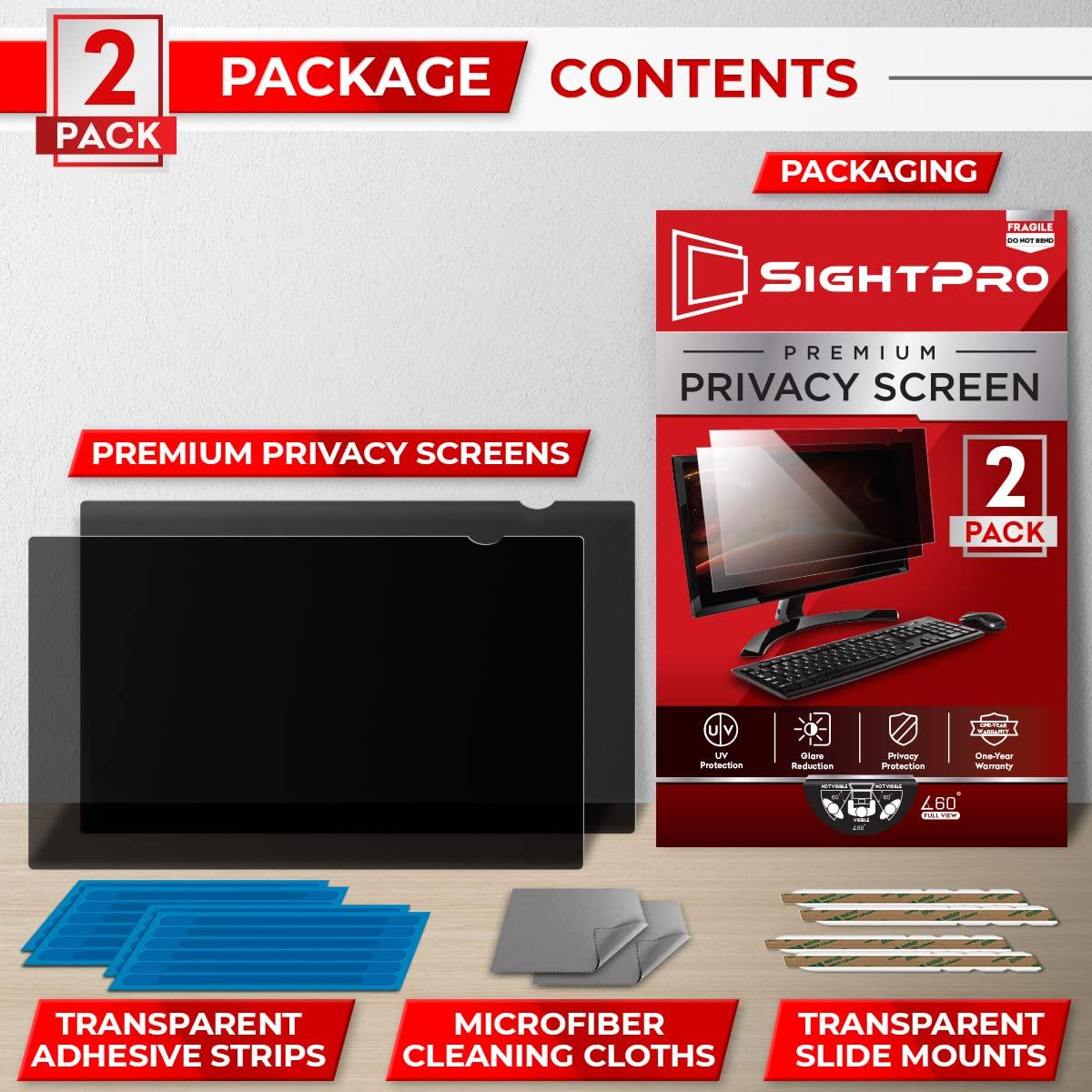 SightPro SightPro 24 Inch 16:9 [2 Pack] Computer Privacy Screen Filter for Monitor - Privacy Shield and Anti-Glare Protector