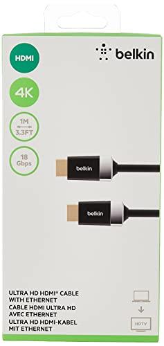 Belkin Belkin HDTV High-Speed HDMI Cable with Ethernet, 4K / Ultra HD Compatible (1 Meter / 3.3 Feet)