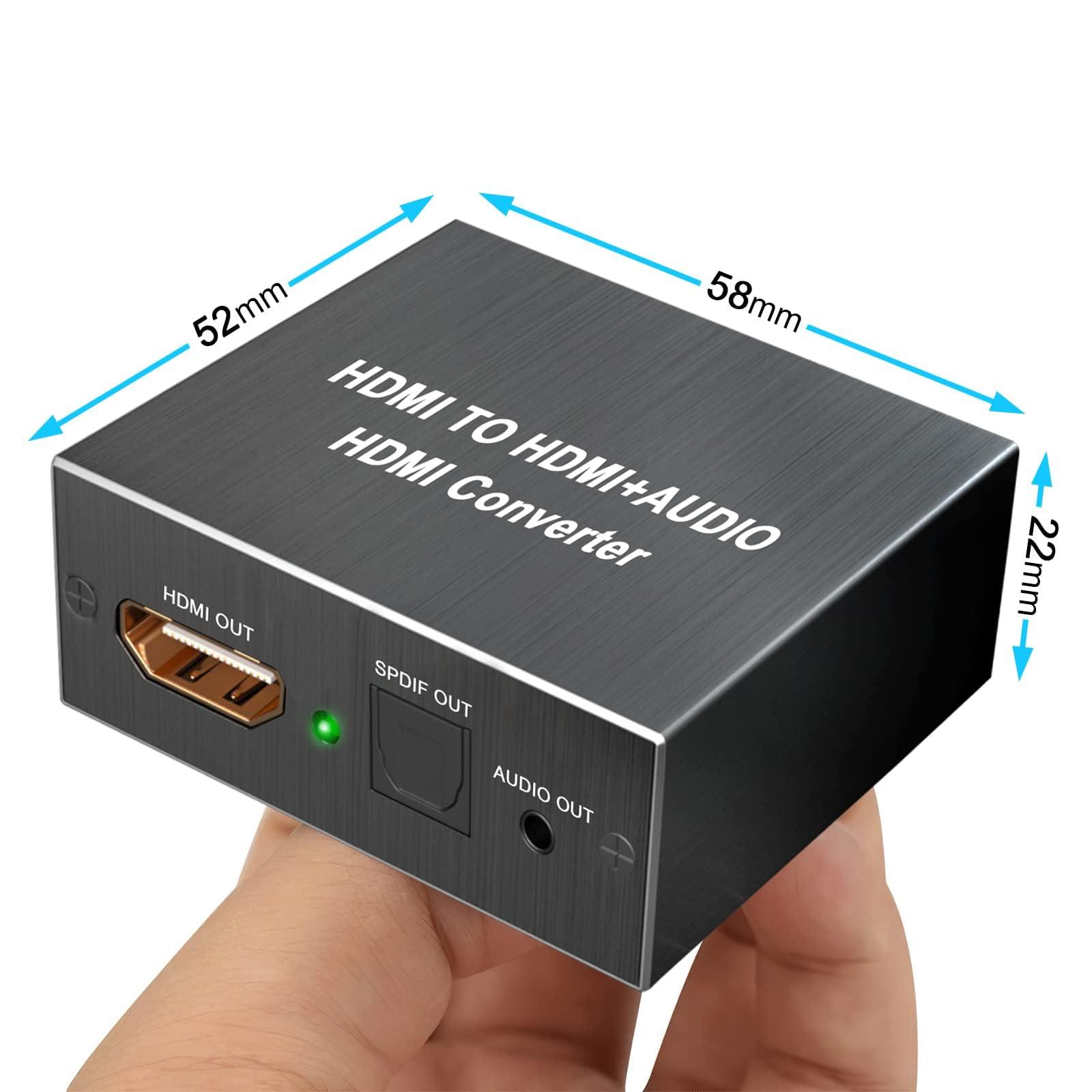 AMANKA HDMI Audio Extractor 4K HDMI to Optical 3.5mm Jack AUX Headphone Audio Adapter Splitter Converter Supports PCM DTS 5.1 HDCP Dolby Digital (Black-1)