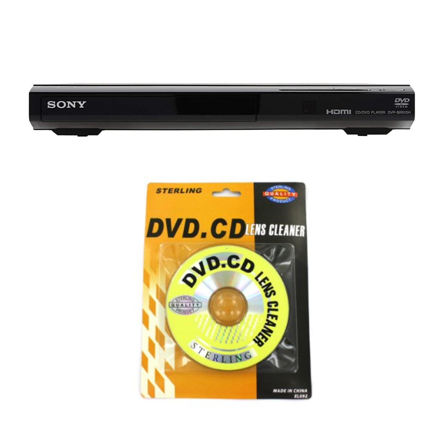 Sony Sony DVP-SR510H 1080p Upscaling DVD Player Bundle with CD/DVD Lens Cleaner (2 Items)