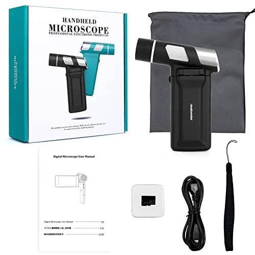 Andonstar Andonstar AD203 Handheld Digital Microscope, Portable Pocket Microscope with 4 inch Screen for Kids and Adults, Black, Electronic FHD Video Microscope, Supports Windows Mac PC, USB Coin Microscope