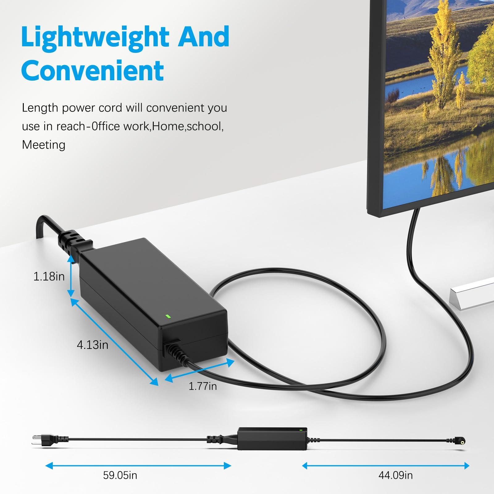 LJO-EEIH 14V Power Cord Monitor for Samsung Charger, Ac Dc Adapter Power Samsung LCD Monitor LTM1555B LTM1555X; Samsung SyncMaster 15\" 17\" 18\" 19\" 20\" 22\" 23\" 24\" 27\" TV LCD