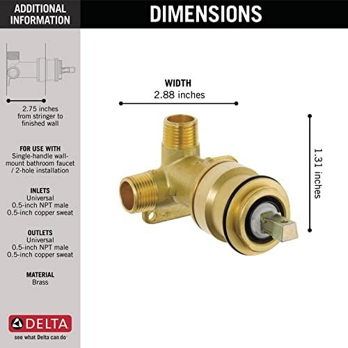 DELTA FAUCET Delta Faucet Wall-Mount Rough-In Valve for Delta Single-Handle Wall-Mount Bathroom Faucets R3510-WL