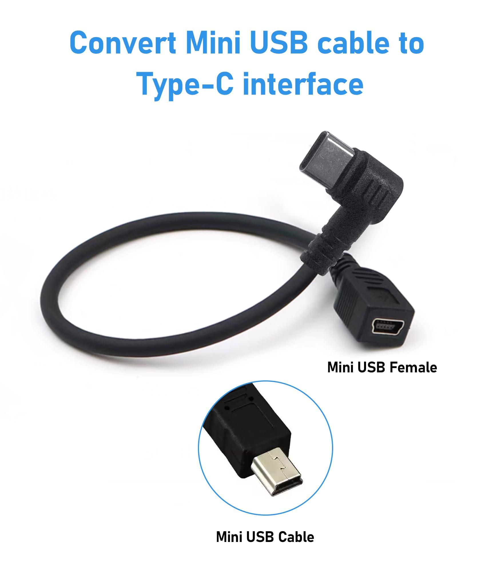 Plozoe Plozoe Mini USB Female to Type C Male Cable,USB-C Male to Mini USB Female Adapter Converter for Mini Dash Cam Hardwire Kit and More Mini USB Devices(Only for Charging)