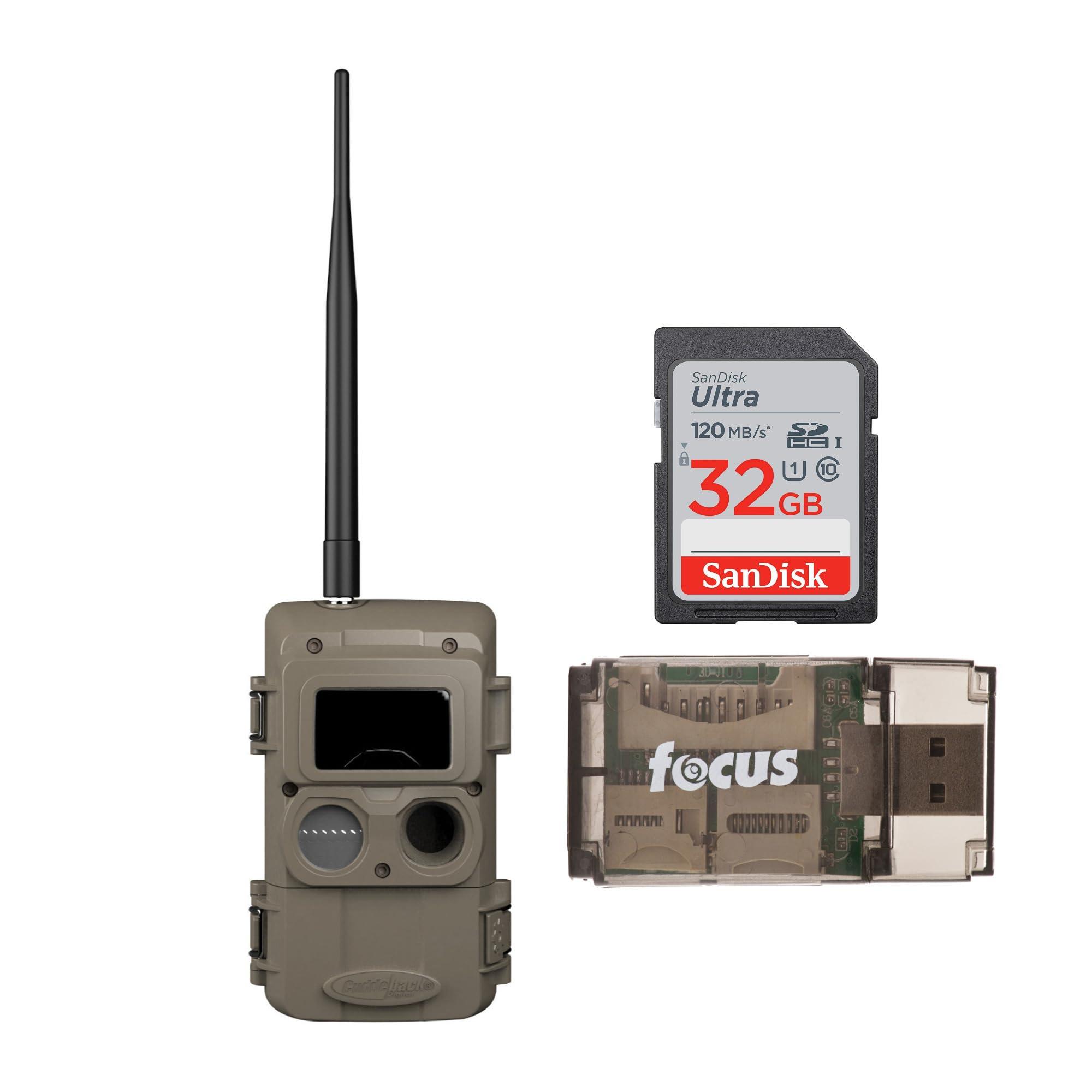 Focus Cuddeback CuddeLink Black Flash Wireless Camera Bundle with 32 GB Memory Card and Card Reader (3 Items)