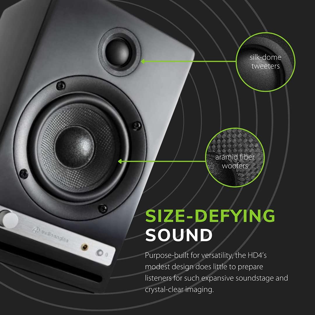 Audioengine Audioengine HD4 Black Wireless Bluetooth Speakers and S8 White Subwoofer Bundle