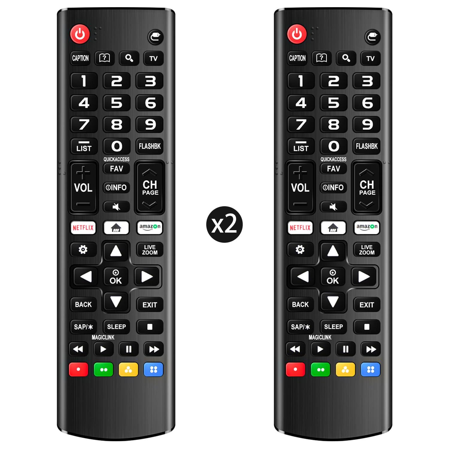 Yimaut (Pack of 2) Universal Remote for LG Smart TV, Compatible with All LG TV Remote Control LCD LED OLED UHD HDTV 3D 4K Smart TV Models, Replacement Remote with Netflix Amazon Shortcuts Key