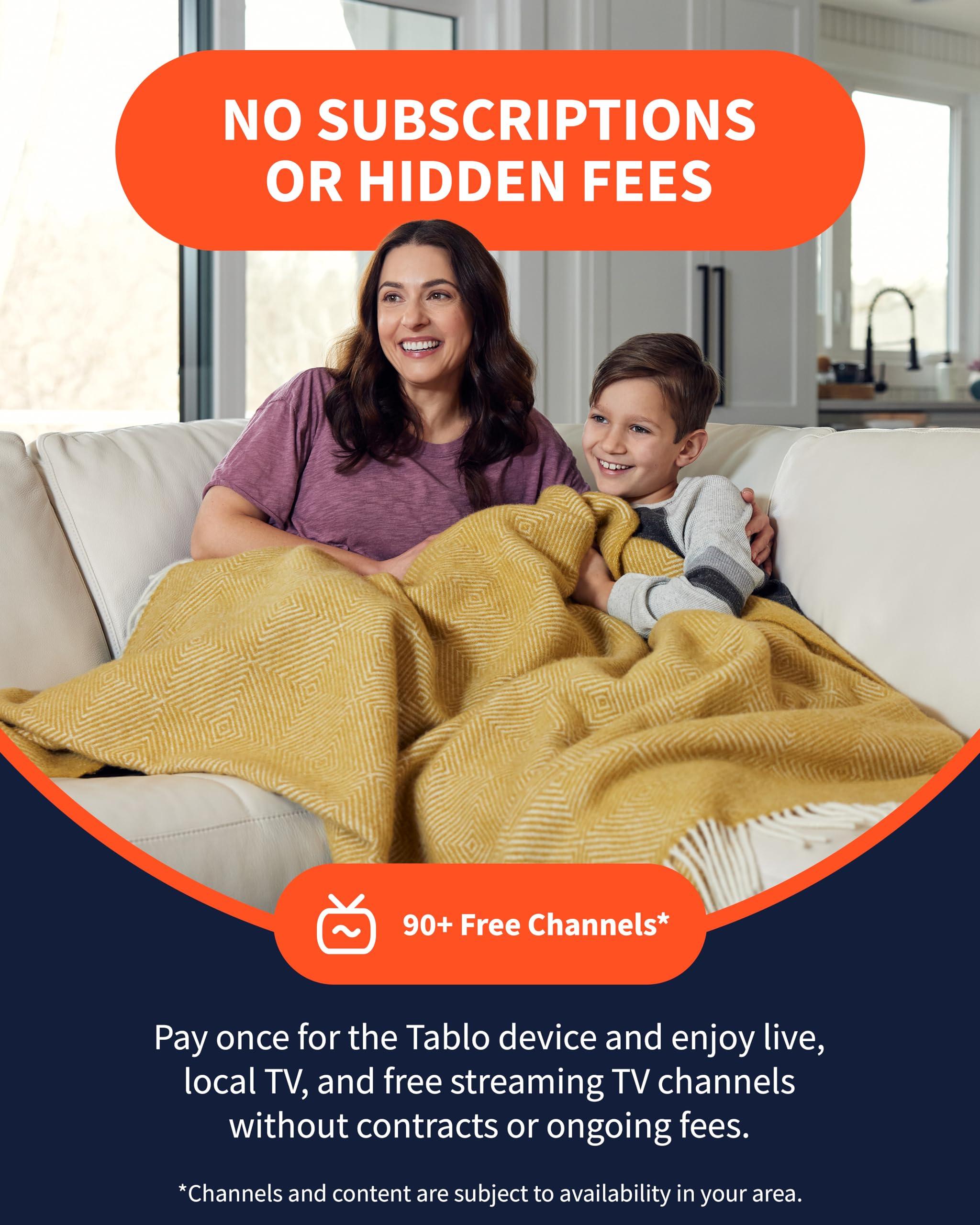 Tablo TV Tablo 4th Gen 4-Tuner Over-The-Air (OTA) DVR + 35-Mile Indoor TV Antenna - Watch, Pause & Record Live TV, News, Sports & Movies Throughout Your Home Over Wi-Fi - 50+ Hrs Recording - No Subscriptions