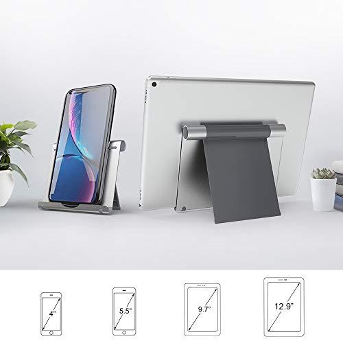 TechMatte TechMatte Large iPad Stand Adjustable Foldable Aluminum Stand for iPad, iPad Pro 12.9, iPad Pro 11, iPad Air, iPad Mini, iPhone 11 Pro Max XS XR, E-Readers