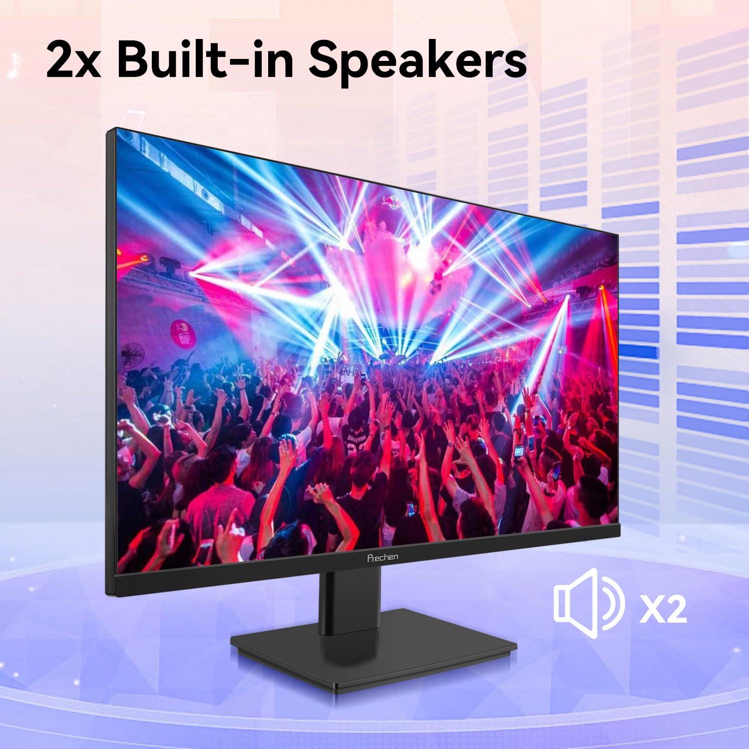 Prechen 27 Inch 2K 240Hz QHD 2560x1440P Gaming Monitor, 1ms, 400cd/m, 100% sRGB PC Screen, AMD FreeSync Premium Pro Compatible, 2X DispalyPort 1.4 & HDMI 2.0, Dual Built-in Speakers, VESA Supports, Black