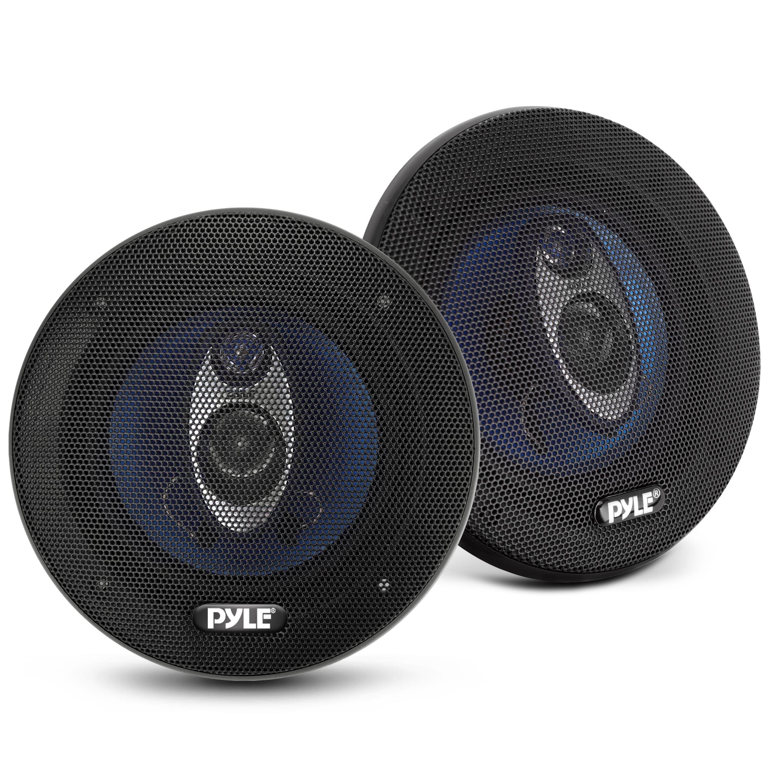 Pyle Pyle 4'' x 6'' Three Way Sound Speaker System - Pro Mid Range Triaxial Loud Audio 240 Watt per Pair w/ 4 Ohm Impedance and 3/4'' Piezo Tweeter for Car Component Stereo PL463BL