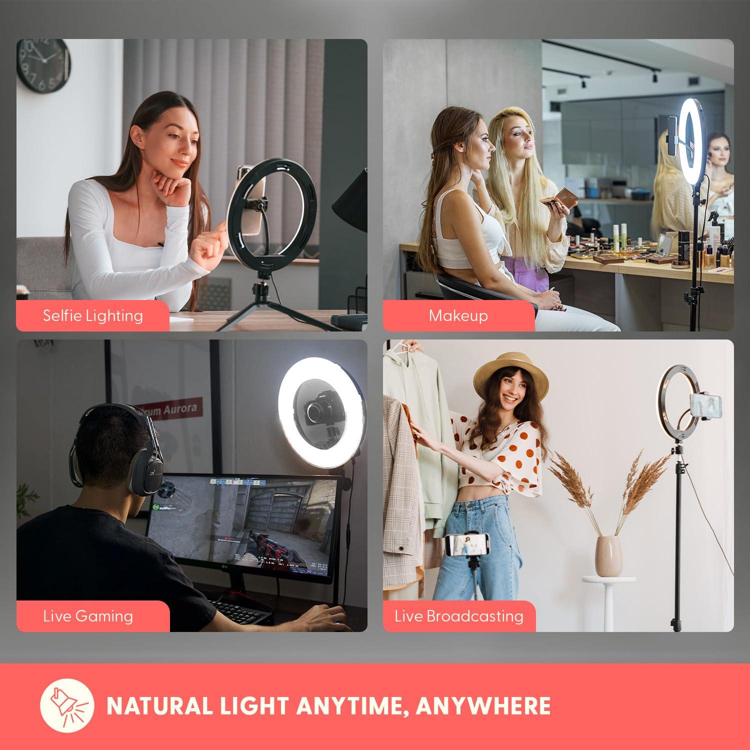 SQUATZ SQUATZ 11 LED 12W Selfie Ring Light R11 with Wired Control, Tripod Stand with 6 Sections, Phone Holder, Adjustable Brightness Levels for Influencers, YouTube, TikTok, and Barbers.