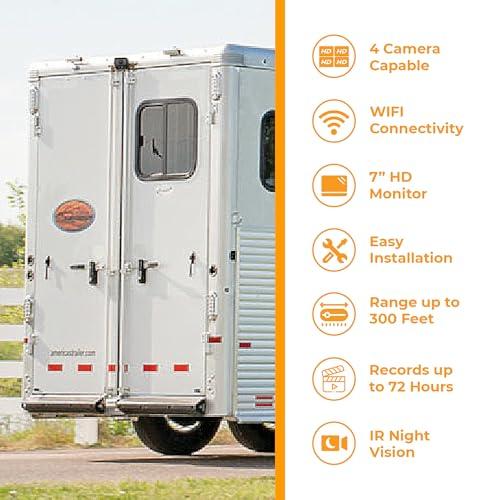 Brandmotion Brandmotion Wireless Observation IR Camera System with 7 HD Monitor | ADHS-7810v2 Edge to Edge Image Mirror with Universal Compatibility